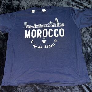 Navy Morocco Cityscape Graphic T-Shirt (Men’s XXL)